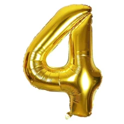 PALLONCINO NUMERO 4 ORO 35CM ELIO DECORAZIONE COMPLEANNO PARTY FESTA