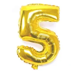 PALLONCINO NUMERO 5 ORO 35CM ELIO DECORAZIONE COMPLEANNO PARTY FESTA