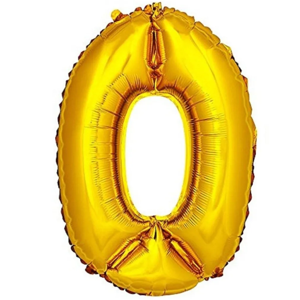 PALLONCINO NUMERO 0 ORO 35CM ELIO DECORAZIONE COMPLEANNO PARTY FESTA