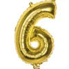 PALLONCINO NUMERO 6 ORO 35CM ELIO DECORAZIONE COMPLEANNO PARTY FESTA