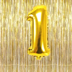 PALLONCINO NUMERO 1 ORO 35CM ELIO DECORAZIONE COMPLEANNO PARTY FESTA