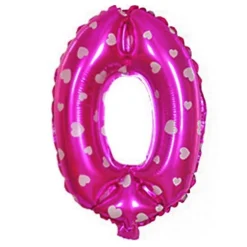 PALLONCINO NUMERO 0 ROSA CUORI CUORICINI 35CM ELIO DECORAZIONE PARTY FESTA