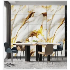 PANNELLO ADESIVO EFFETTO MARMO PERLATO DORATO PARETI PARASCHIZZI 300X60CM STANZA