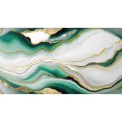 PANNELLO ADESIVO EFFETTO MARMO FLUIDO BIANCO VERDE ORO 120X300CM PARETI PARASCHIZZI STANZA