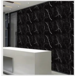 PANNELLO ADESIVO EFFETTO MARMO NERO ARGENTO PARETI PARASCHIZZI 300 X 60CM STANZA