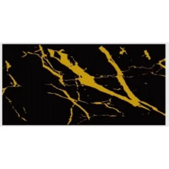 PANNELLO ADESIVO EFFETTO MARMO NERO STRIATO ORO PARETI PARASCHIZZI 300X60CM STANZA