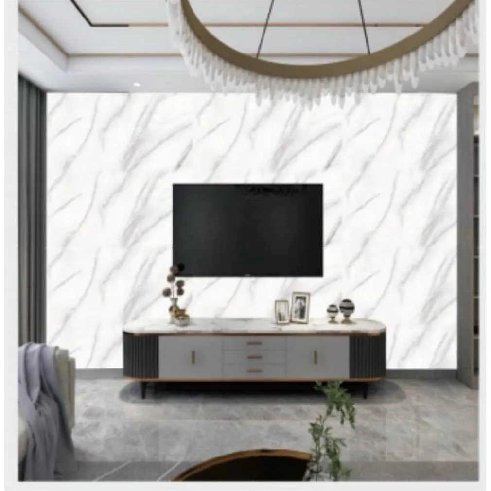 PANNELLO ADESIVO EFFETTO MARMO BIANCO CON VENATURE PARETI PARASCHIZZI 300 X 60CM