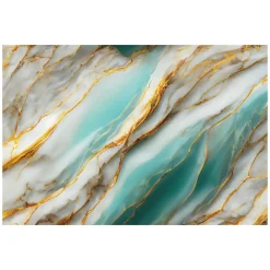 PANNELLO ADESIVO EFFETTO MARMO VENATO ORO TURCHESE 120X300CM PARETI PARASCHIZZI