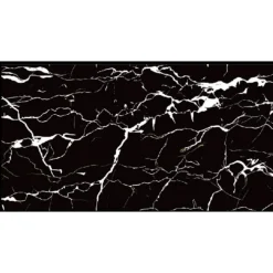 PANNELLO ADESIVO EFFETTO MARMO NERO CON VENATURE BIANCHE 120X300CM PER PARETI PARASCHIZZI