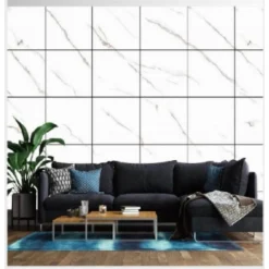 PANNELLO ADESIVO EFFETTO MARMO BIANCO STRIATO PARETI PARASCHIZZI 300X60CM STANZA