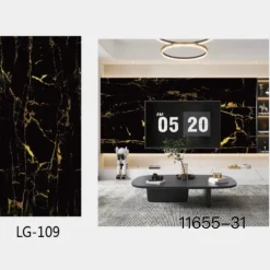 PANNELLO ADESIVO EFFETTO MARMO NERO DORATO PARETI PARASCHIZZI 300 X 60 CM STANZA