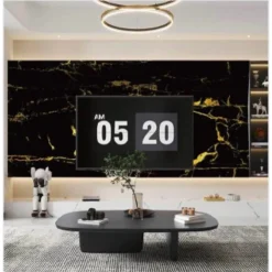 PANNELLO ADESIVO EFFETTO MARMO NERO DORATO PARETI PARASCHIZZI 300 X 60 CM STANZA