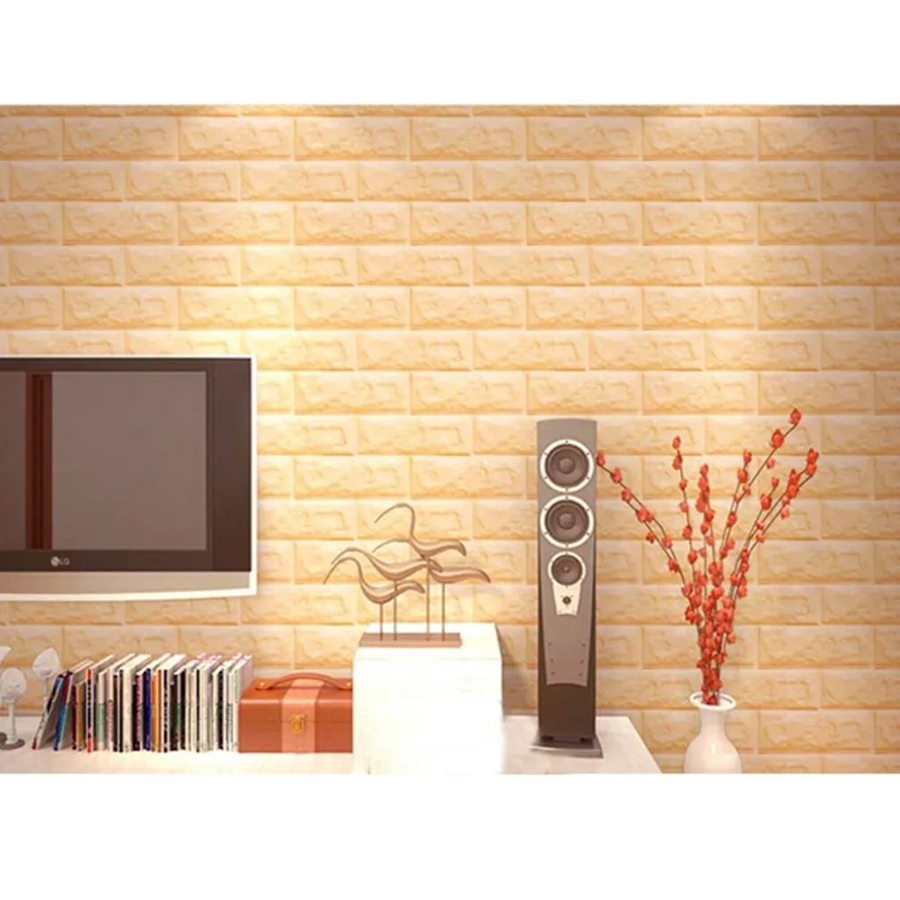 PANNELLO ADESIVO PER DECORAZIONE PARETE EFFETTO PIETRA MURO 70 X 60 CM BEIGE