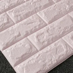 PANNELLO ADESIVO PER DECORAZIONE PARETE EFFETTO PIETRA MURO 70 X 60 CM ROSA