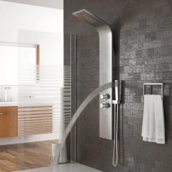 PANNELLO COLONNA DOCCIA CASCATA PIOGGIA UGELLI IDROMASSAGGIO SOFFIONE LUCI LED
