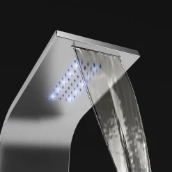 PANNELLO COLONNA DOCCIA CASCATA PIOGGIA UGELLI IDROMASSAGGIO SOFFIONE LUCI LED