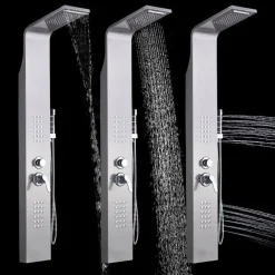 PANNELLO DOCCIA COLONNA CASCATA PIOGGIA UGELLI IDROMASSAGGIO SOFFIONE DOCCETTA