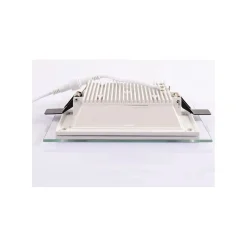 PANNELLO FARETTO LED 18 WATT AD INCASSO SOTTILE 20X20 CM 5000K BORDO IN VETRO