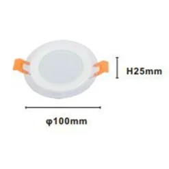 PANNELLO LED DA INCASSO LUCE 3000K-6500K 6W TONDO AM-CR-6 CON BORDO TRAPARENTE 00625