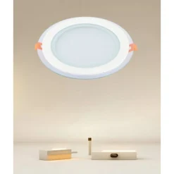 PANNELLO LED INCASSO LUCE 3000K-6500K 18W TONDO AM-CR-18 CON BORDO TRAPARENTE 00656