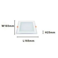 PANNELLO LED INCASSO LUCE 3000K-6500K 18W QUADRATO AM-CS-18 CON BORDO TRAPARENTE 00694