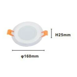 PANNELLO LED INCASSO LUCE 3000K-6500K 12W TONDO AM-CR-12 CON BORDO TRAPARENTE 00649