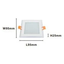 PANNELLO LED INCASSO LUCE 3000K-6500K 9W QUADRATO AM-CS-9 CON BORDO TRAPARENTE 00670