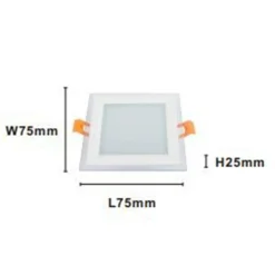 PANNELLO LED INCASSO LUCE 3000K-6500K 6W QUADRATO AM-CS-6 CON BORDO TRAPARENTE 00663