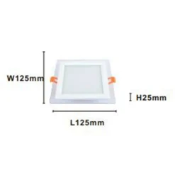 PANNELLO LED INCASSO LUCE 3000K-6500K 12W QUADRATO AM-CS-12 CON BORDO TRAPARENTE 00687