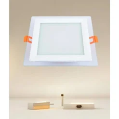 PANNELLO LED INCASSO LUCE 3000K-6500K 12W QUADRATO AM-CS-12 CON BORDO TRAPARENTE 00687
