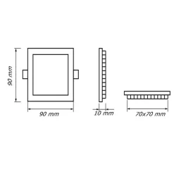 PANNELLO LED INCASSO QUADRATO SLIM PLAFONIERA 3W CCT 3 COLORAZIONI LUCE P73A-Q3C