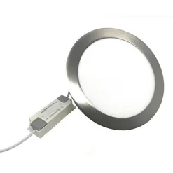 PANNELLO LED INCASSO SILVER TONDO SLIM 6W P105AA PLAFONIERA LUCE 6500K 3000K 4000K