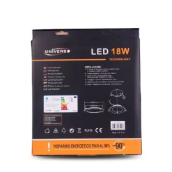 PANNELLO LED SLIM 18 W INCASSO ROTONDO IN PVC LUCE CALDO FREDDO NATURALE P205A-T