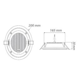 PANNELLO LED SLIM INCASSO BORDO IN VETRO 18W CCT 3 COLORAZIONE DI LUCE P165E-T3C