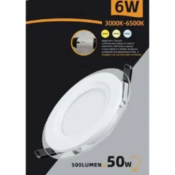 PANNELLO LED SLIM INCASSO BORDO IN VETRO 6W CCT TRE COLORAZIONI DI LUCE P75E-T3C