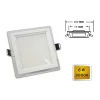 PANNELLO LED SLIM INCASSO BORDO VETRO QUADRATO 6W LUCE 6500K 4000K 3000K P-75EQ