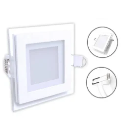 PANNELLO LED SLIM INCASSO BORDO IN VETRO 6 W CCT 3 COLORAZIONI DI LUCE P-75E-Q3C