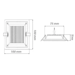 PANNELLO LED SLIM INCASSO BORDO IN VETRO 6 W CCT 3 COLORAZIONI DI LUCE P-75E-Q3C