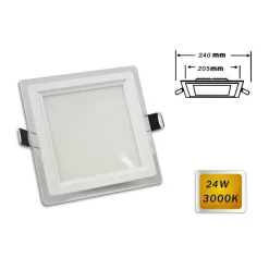 PANNELLO LED SLIM INCASSO QUADRATO 24 WATT LUCE 3000K 6500K 4000K 265V P-205EQ