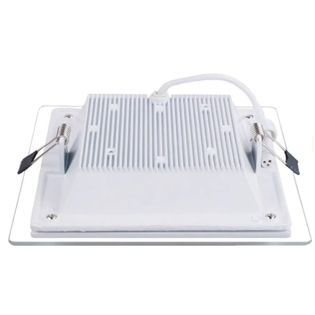 PANNELLO LED SLIM QUADRATO INCASSO 24W CORNICE VETRO CCT 3000K 4000K 6500K P205E-Q3C