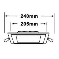 PANNELLO LED SLIM QUADRATO INCASSO 24W CORNICE VETRO CCT 3000K 4000K 6500K P205E-Q3C