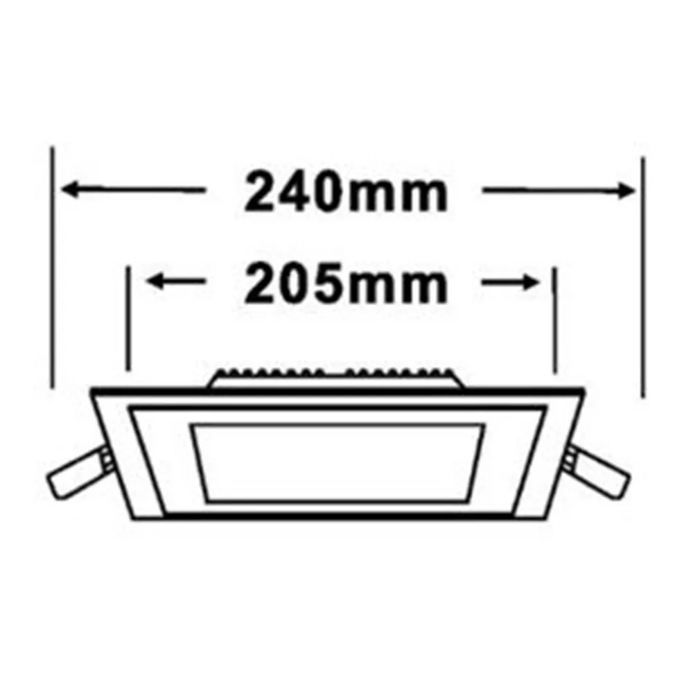 PANNELLO LED SLIM QUADRATO INCASSO 24W CORNICE VETRO CCT 3000K 4000K 6500K P205E-Q3C
