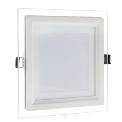 PANNELLO LED SLIM QUADRATO INCASSO CORNICE VETRO 12W CCT 3000K 4000K 6500K P125E-Q3C