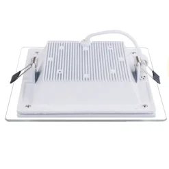 PANNELLO LED SLIM QUADRATO INCASSO CORNICE VETRO 12W CCT 3000K 4000K 6500K P125E-Q3C