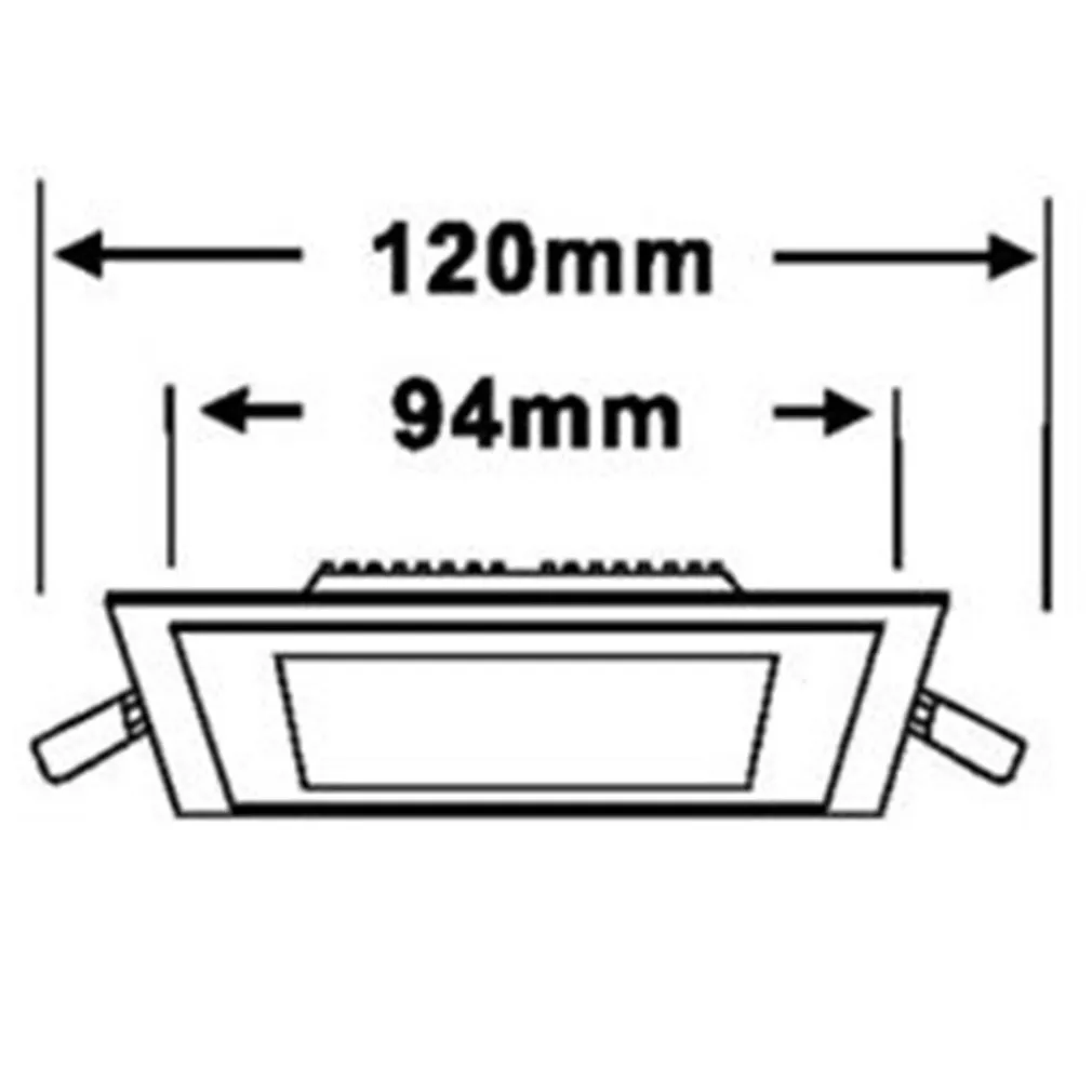 PANNELLO LED SLIM QUADRATO INCASSO CORNICE VETRO 12W CCT 3000K 4000K 6500K P125E-Q3C