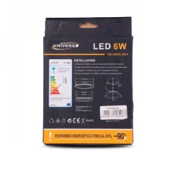 PANNELLO LED SLIM 6W INCASSO QUADRATO IN PVC LUCE CALDO FREDDO NATURALE P105AQ