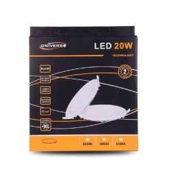 PANNELLO LED SLIM 20W INCASSO ROTONDO LUCE BIANCO CALDO FREDDO NATURALE P225AT
