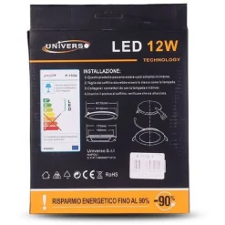 PANNELLO LED SLIM 12W INCASSO ROTONDO IN PVC LUCE CALDO NATURALE FREDDO P155AT