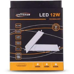 PANNELLO LED SLIM 12W INCASSO QUADRATO IN PVC LUCE CALDO FREDDO NATURALE P155AQ