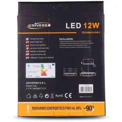PANNELLO LED SLIM 12W INCASSO QUADRATO IN PVC LUCE CALDO FREDDO NATURALE P155AQ